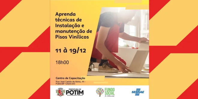 Fundo Social oferece Curso Gratuito de Instalação e Manutenção de Pisos Vinílicos