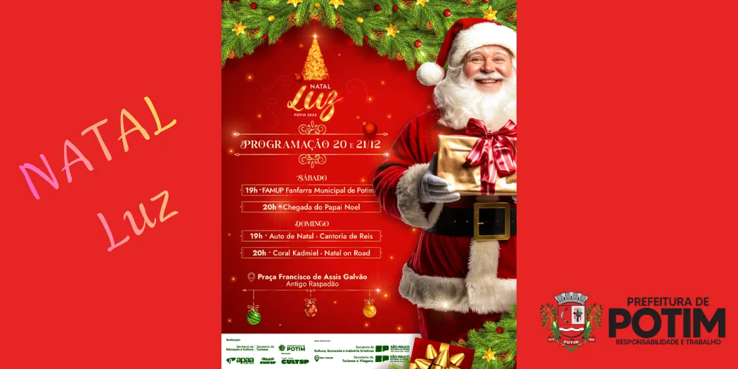 Papai Noel chega neste sábado em Potim