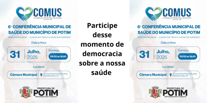 6ª Conferência Municipal de Saúde acontece nesta semana