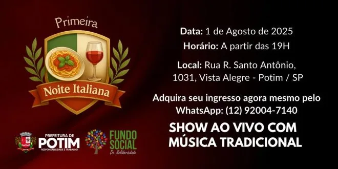 Vem aí a 1ª Noite Italiana do Fundo Social