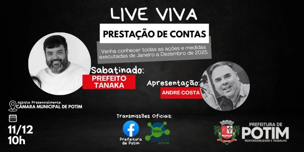 Prefeito participa de Live Viva e presta contas de seu primeiro ano de mandato