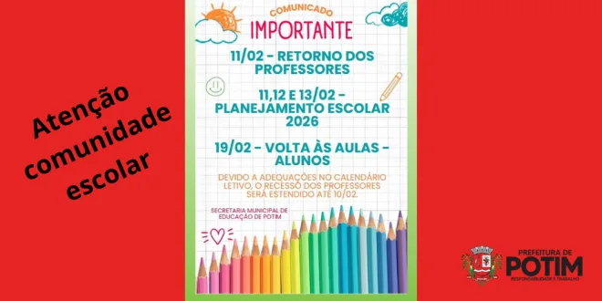 Escolas Municipais retomam as aulas após o carnaval