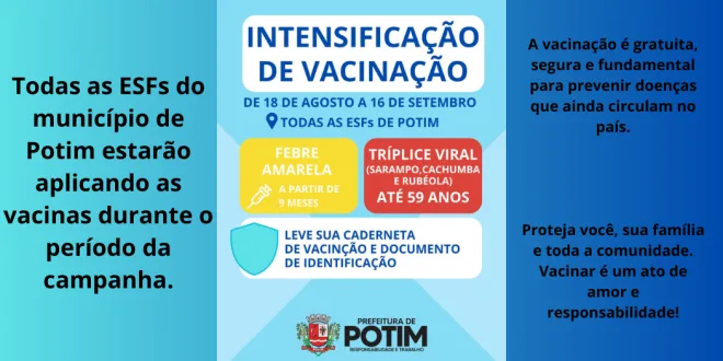 Campanha reforça vacinação em Potim